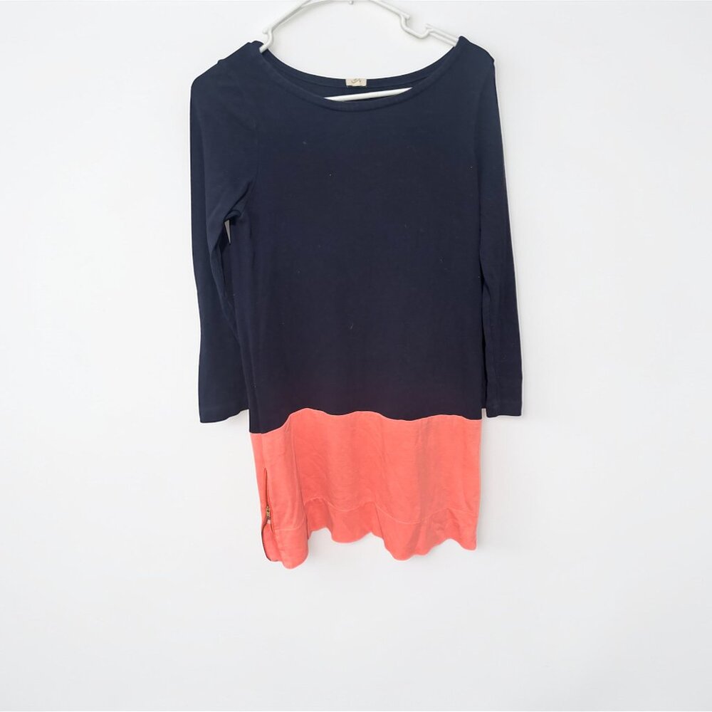J.Crew Maritime Colorblock Shift Dress in Navy and Coral - Size XS